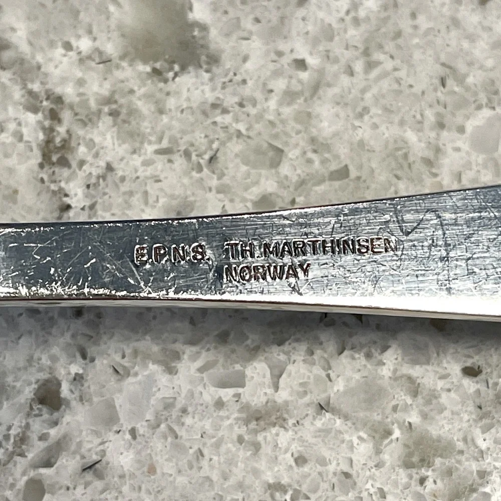 TH. Marthinsen Norway Cream Sauce Gravy Ladle Spoon Silver Plate Vintage